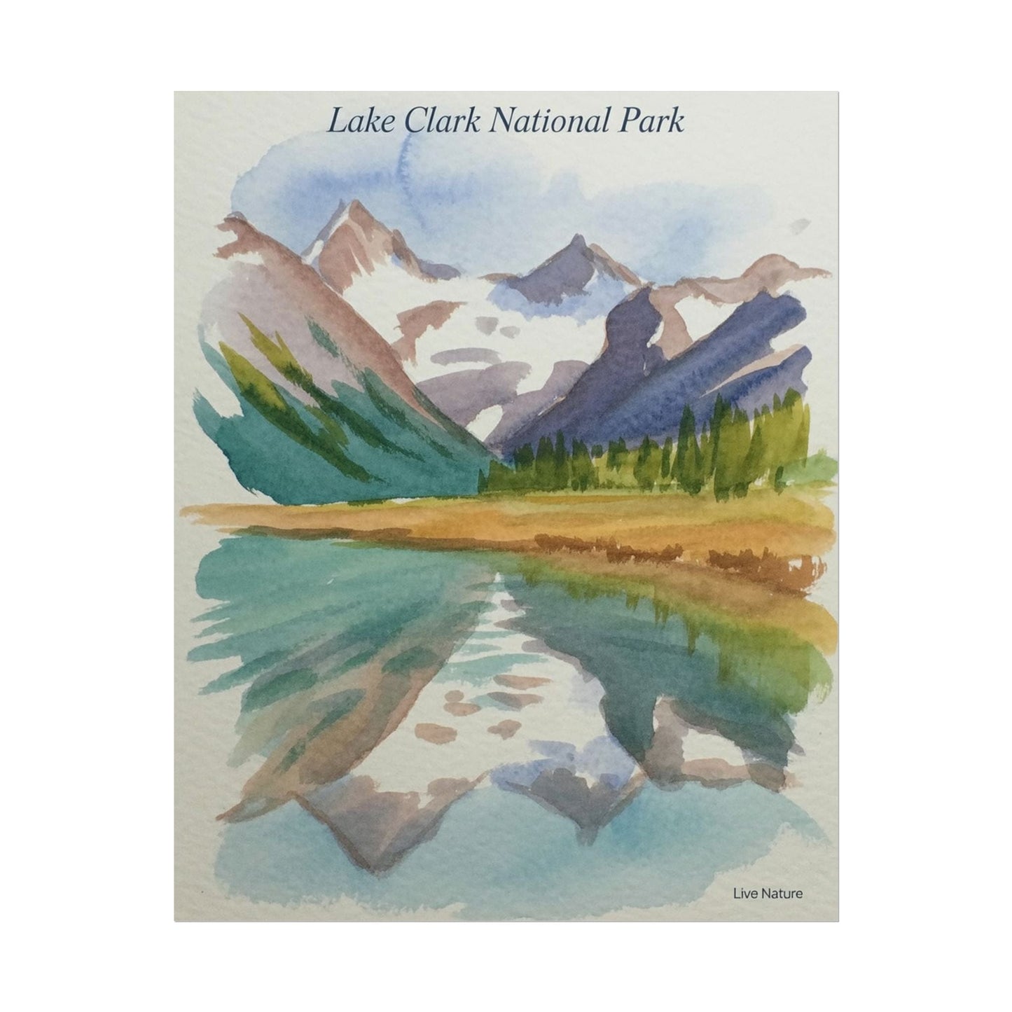 Lake Clark National Park Watercolor Print Poster