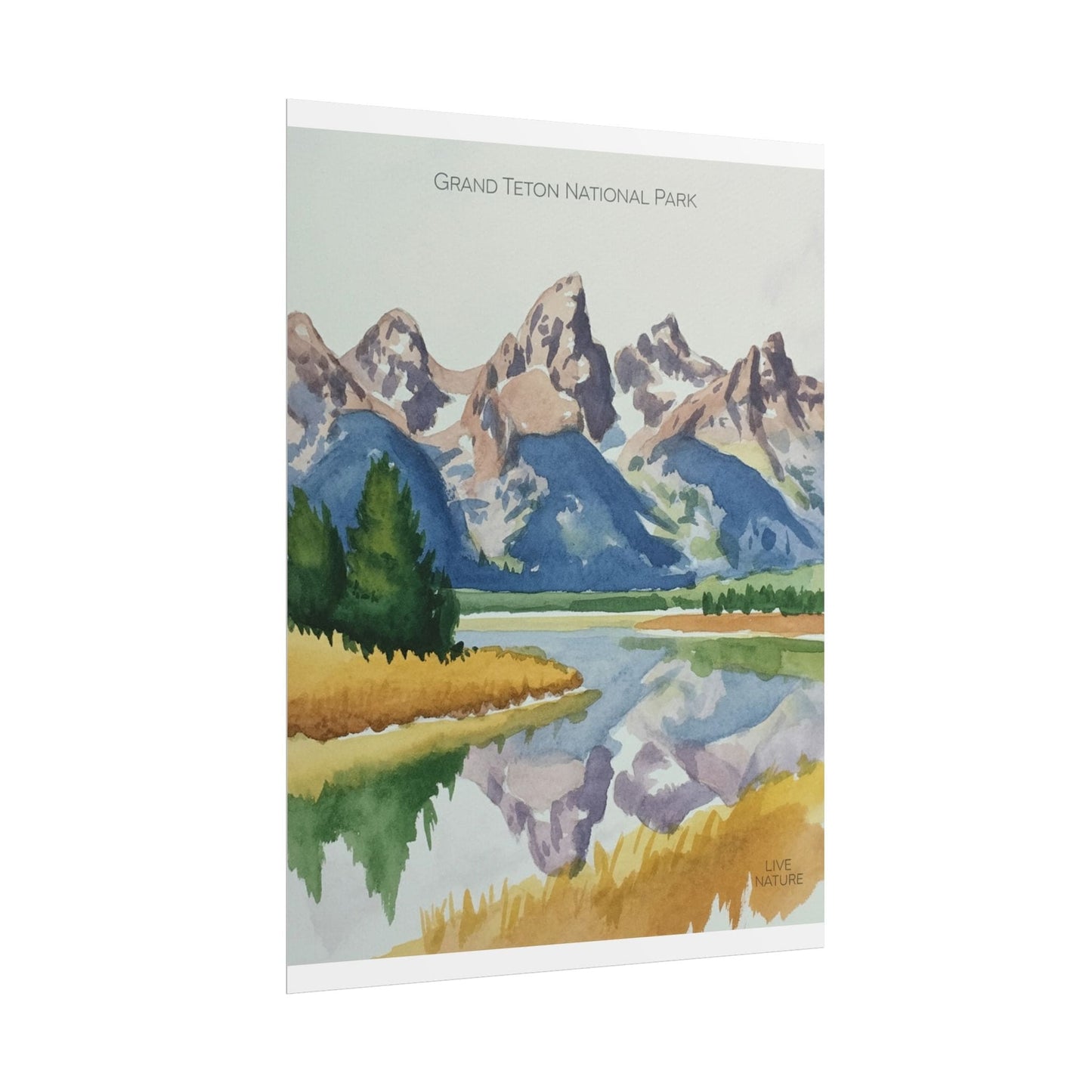 Grand Teton National Park Watercolor Art Print