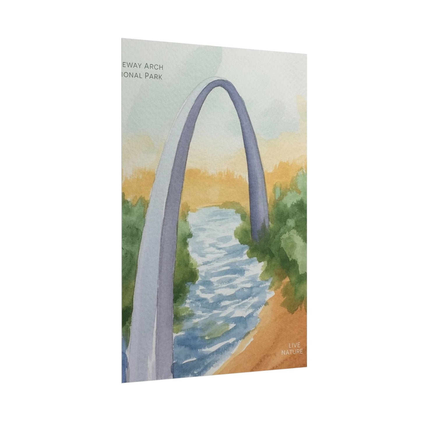 Gateway Arch National Park Watercolor Poster Print