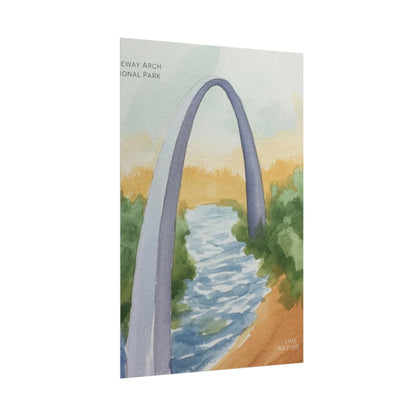 Gateway Arch National Park Watercolor Poster Print