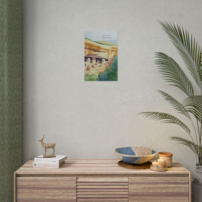 Mesa Verde National Park Cliff Dwellings Watercolor Poster