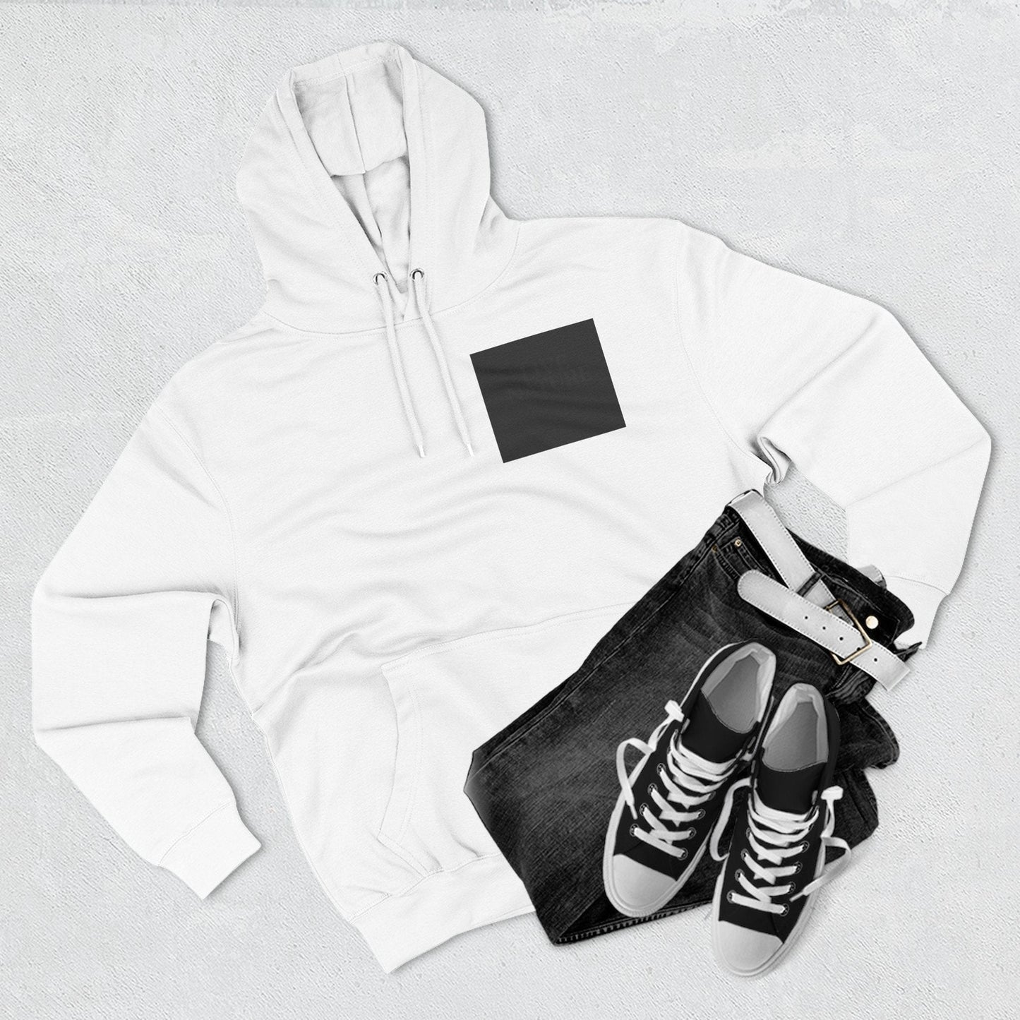 Three-Panel Fleece Hoodie - dolphin (Front+Back) - Three-Panel Fleece Hoodie (Smart: Original on light)