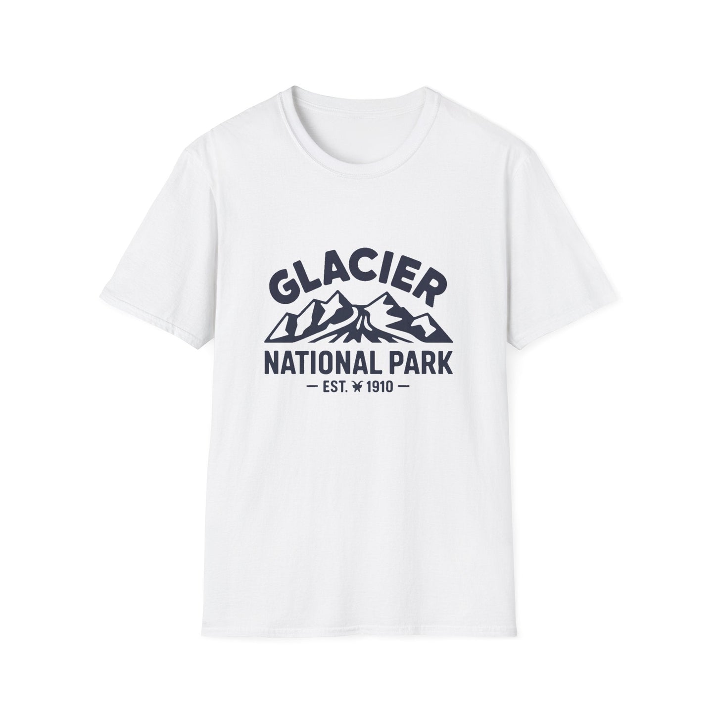 Glacier National Park Logo T-Shirt - White Cotton Tee