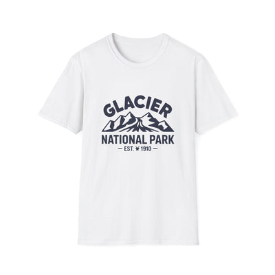 Glacier National Park Logo T-Shirt - White Cotton Tee