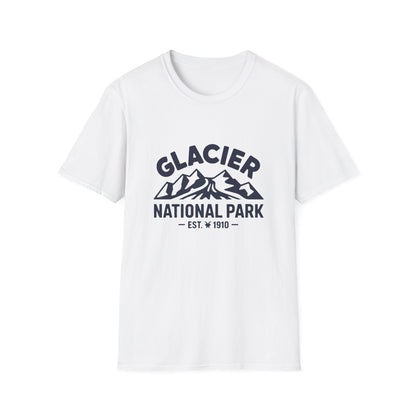 Glacier National Park Logo T-Shirt - White Cotton Tee