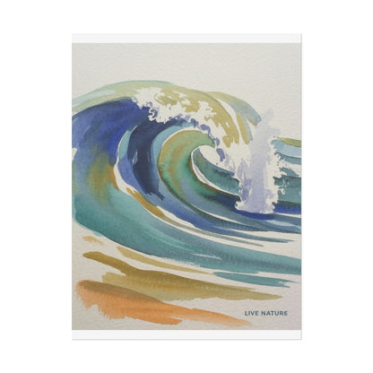 Wave Watercolor Art Print 'Live Nature' Design