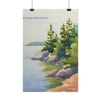Isle Royale National Park Watercolor Poster Print