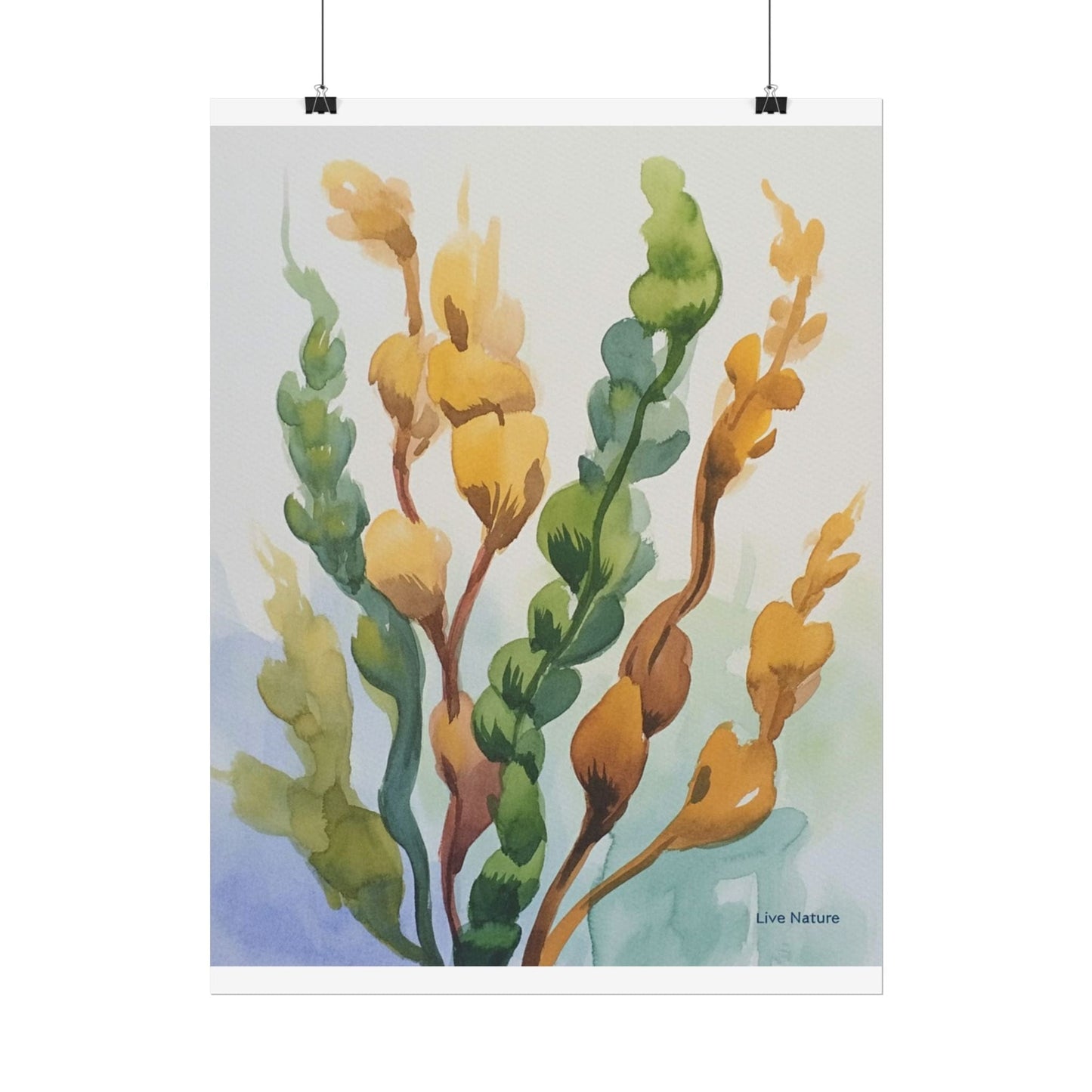 Seaweed Watercolor Art Print Coastal Nature Design