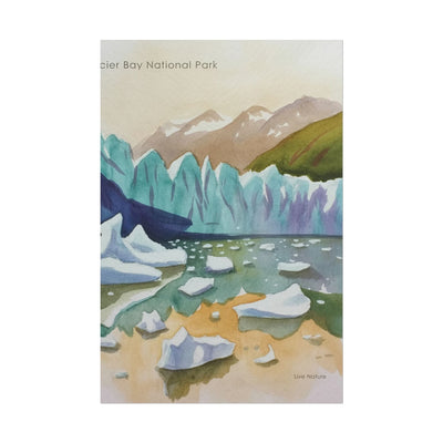 Glacier Bay National Park Watercolor Art Poster