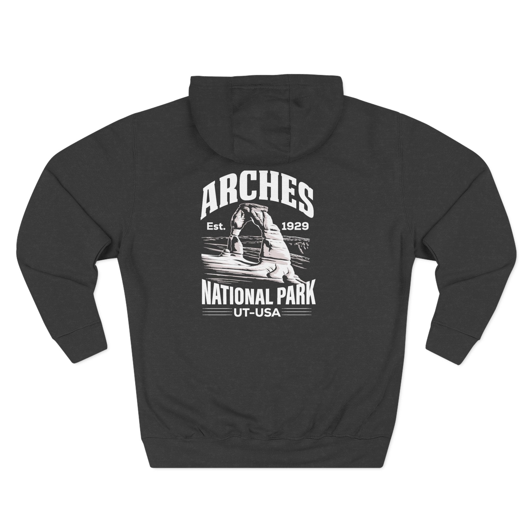 Three-Panel Fleece Hoodie - 11 (Front+Back) - Three-Panel Fleece Hoodie (Smart: Original on dark)