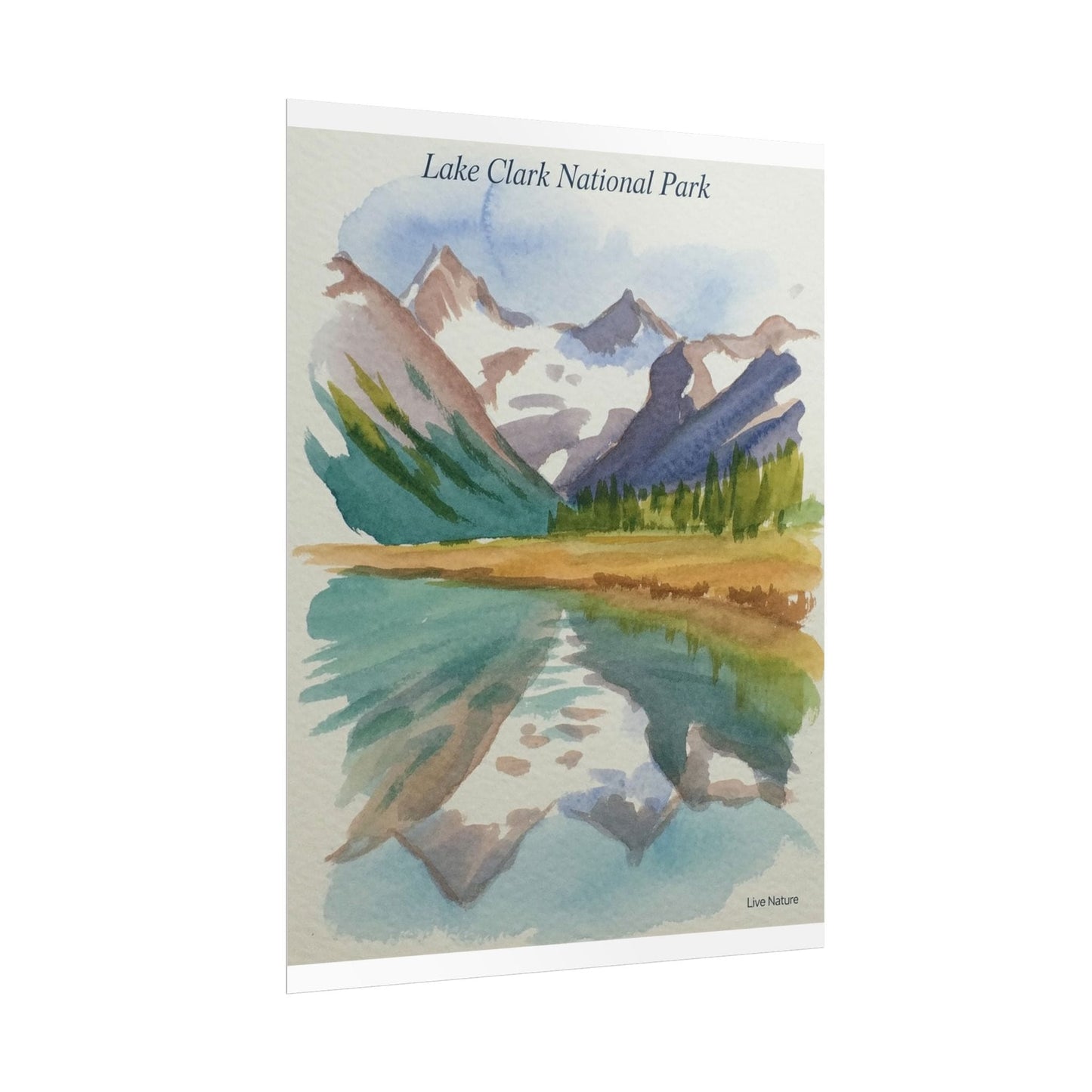Lake Clark National Park Watercolor Print Poster