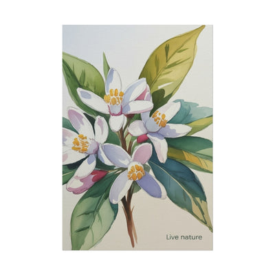 Orange Blossom Floral Watercolor Print 'Live Nature