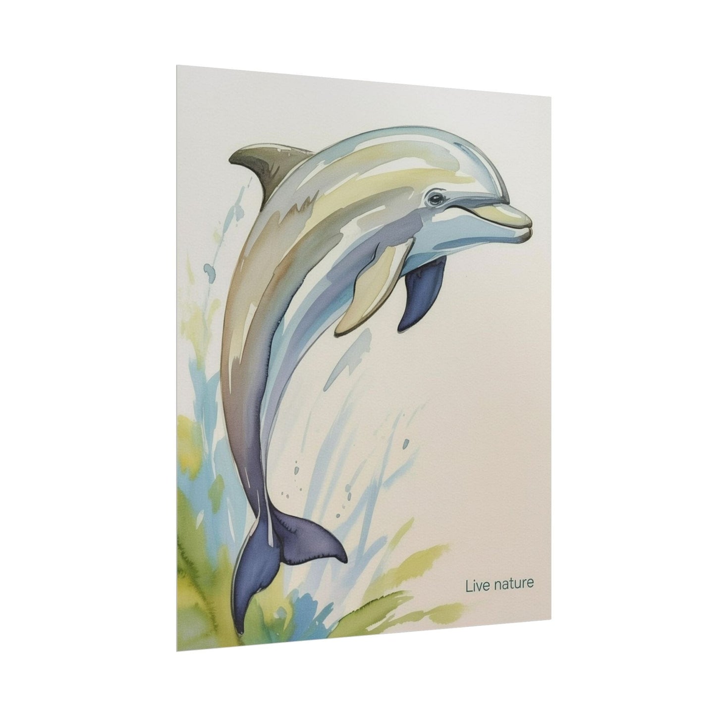 Dolphin Watercolor Art Print - Live Nature Design