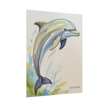 Dolphin Watercolor Art Print - Live Nature Design