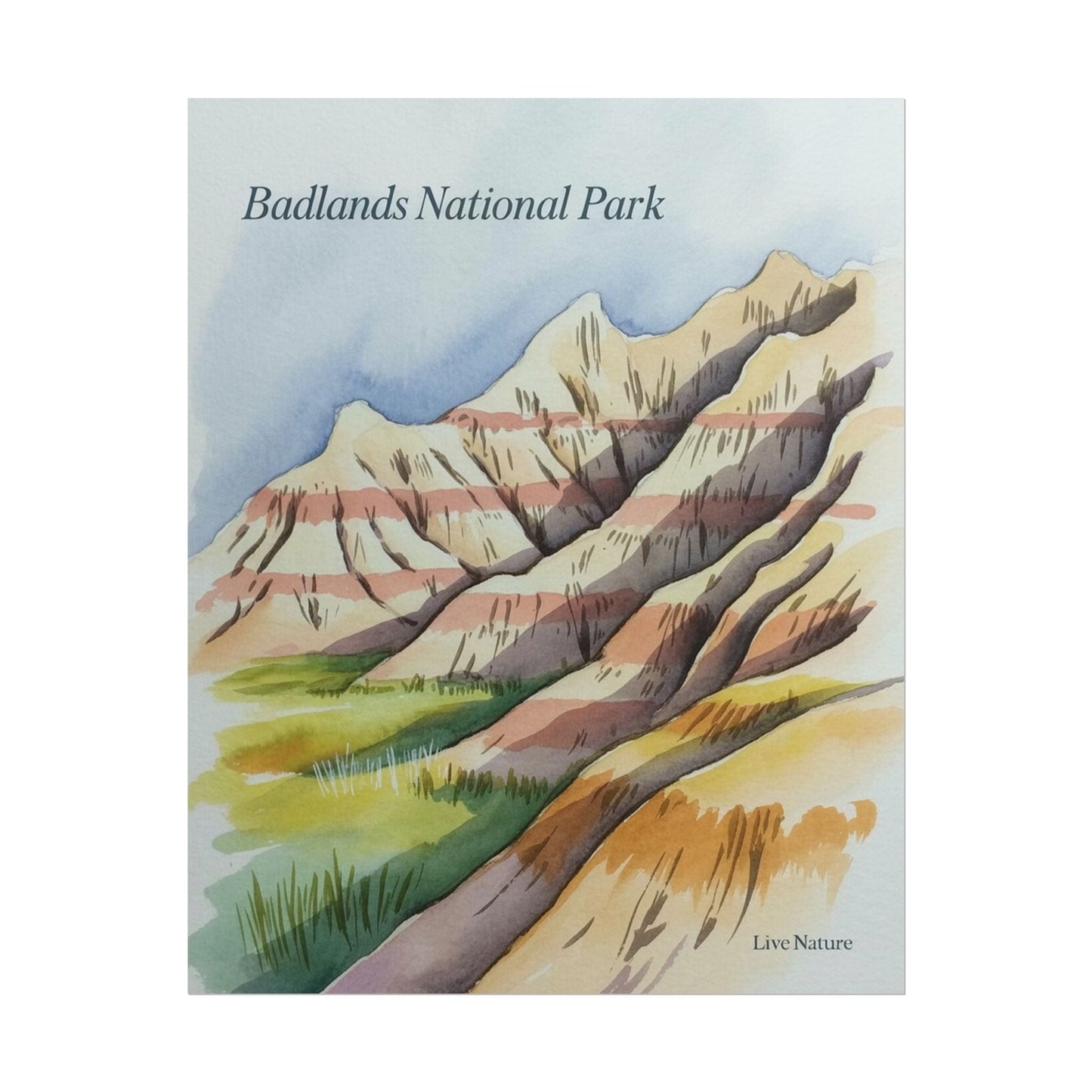 Badlands National Park Watercolor Art Print