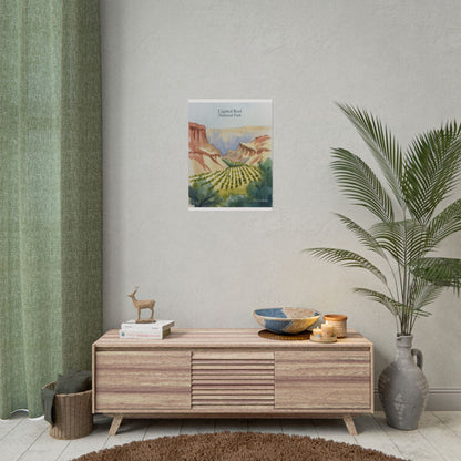 Capitol Reef National Park Watercolor Landscape Print