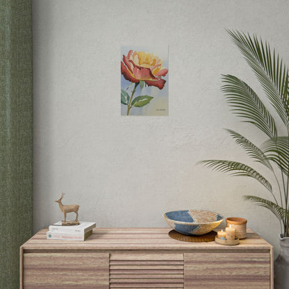 New York State Rose Watercolor Art Print