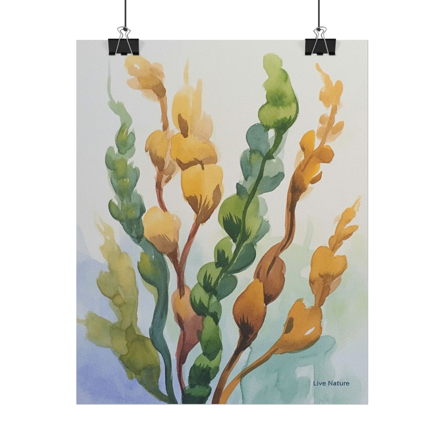 Seaweed Watercolor Art Print Coastal Nature Design