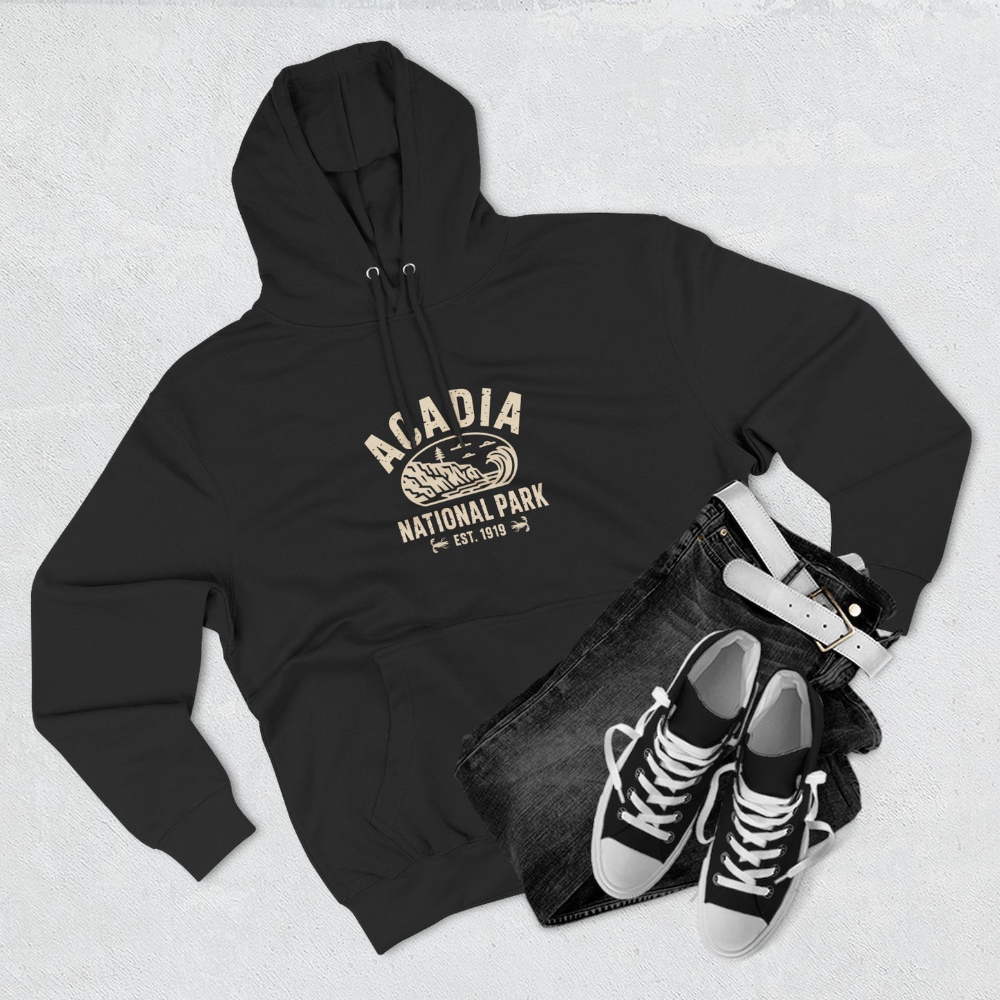 Acadia National Park Fleece Hoodie Ring Spun Cotton