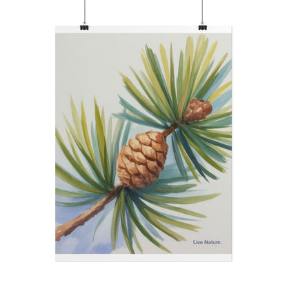 Maine Pine Cone Watercolor Print - Live Nature Art