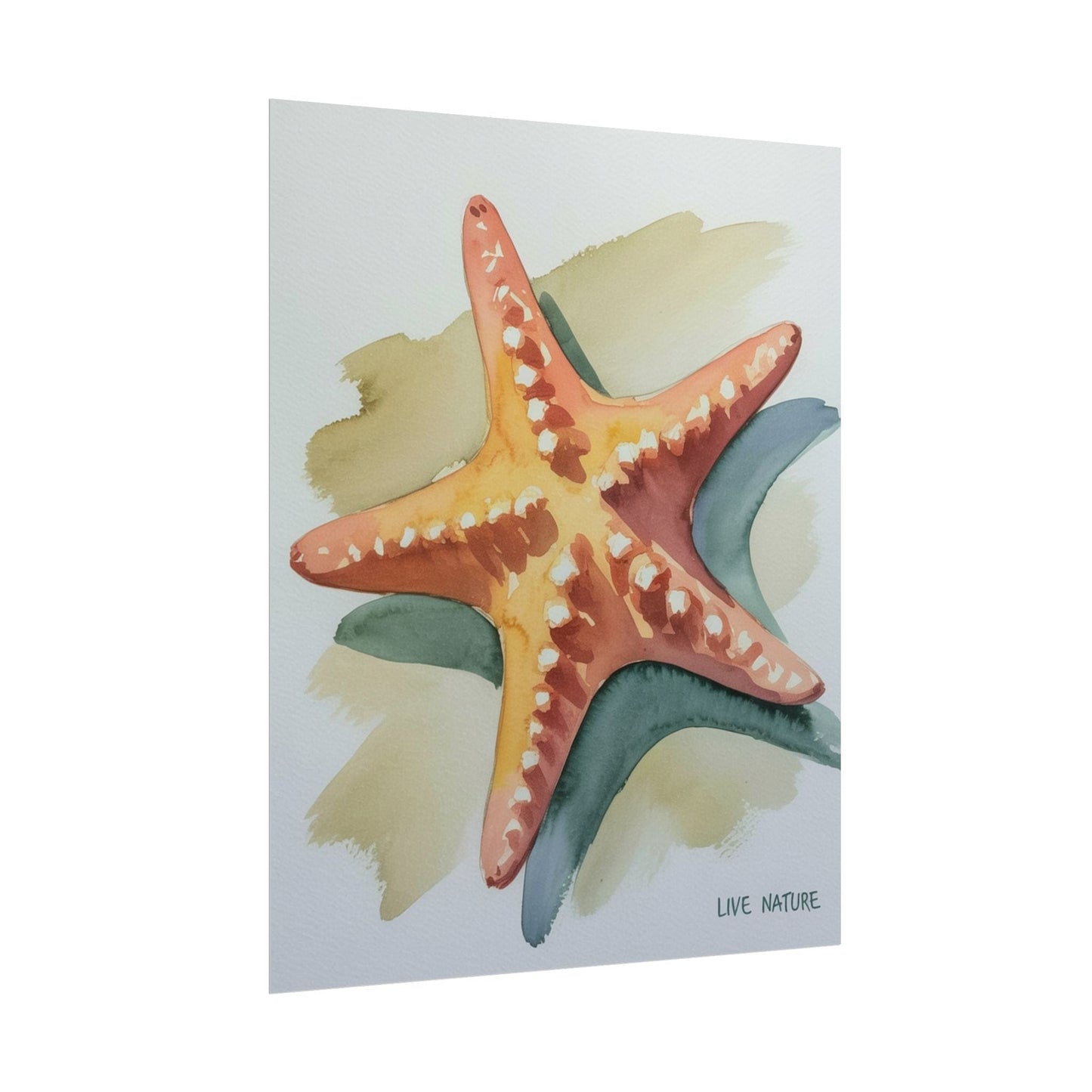 Starfish Watercolor Art Print 'Live Nature' Design