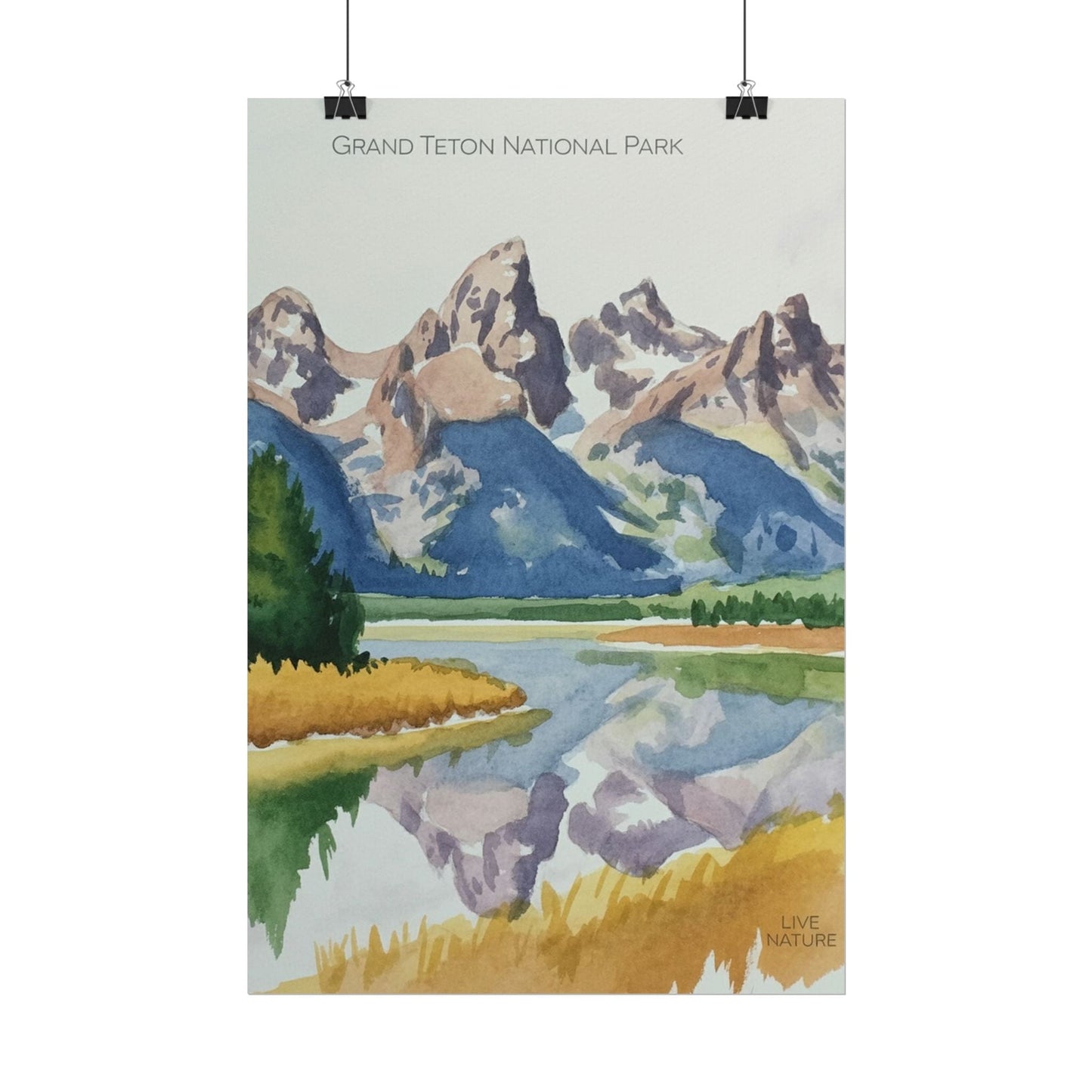 Grand Teton National Park Watercolor Art Print