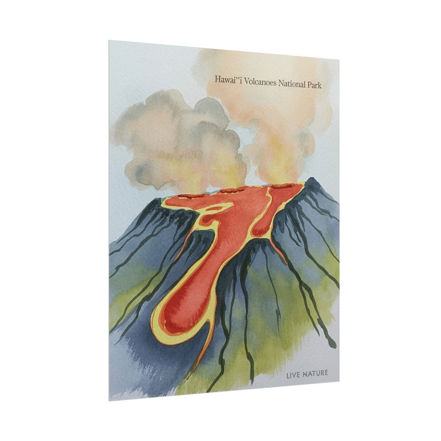Hawai'i Volcanoes National Park Watercolor Poster