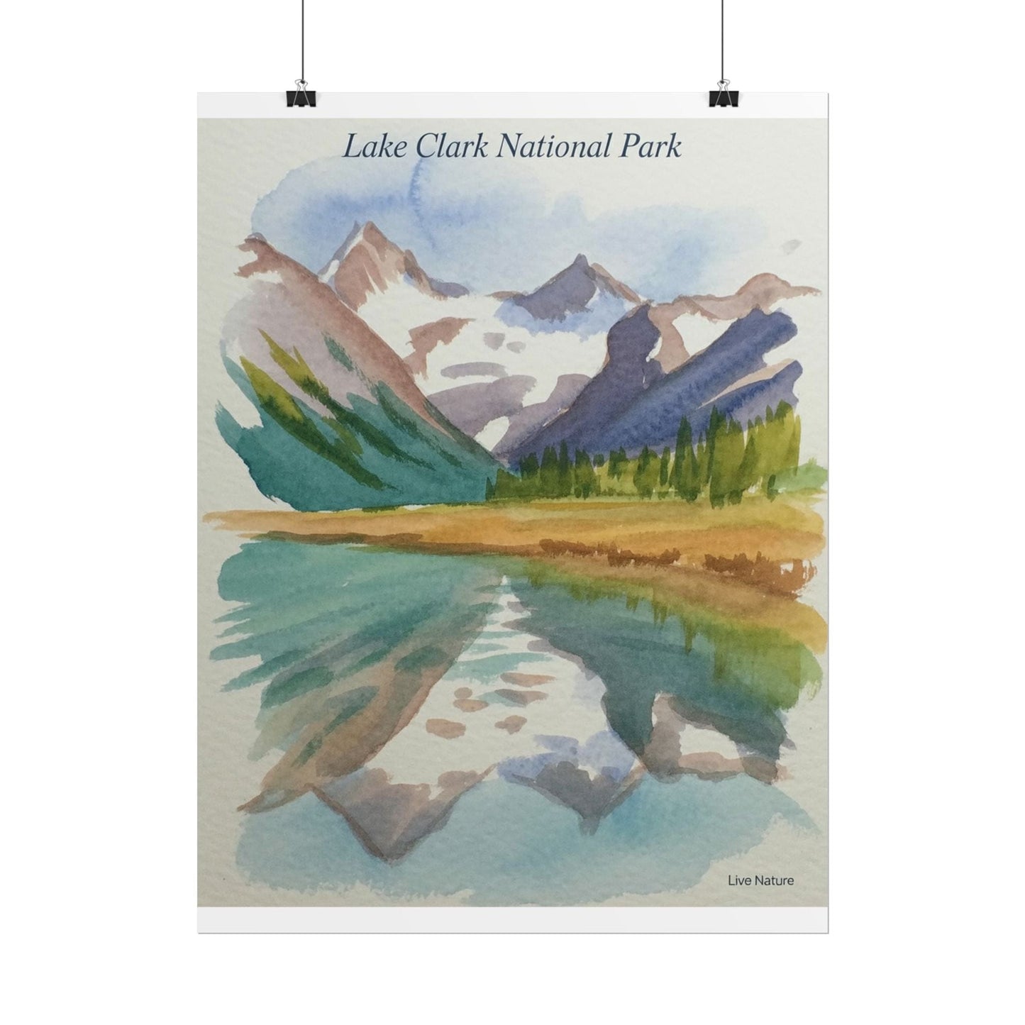 Lake Clark National Park Watercolor Print Poster