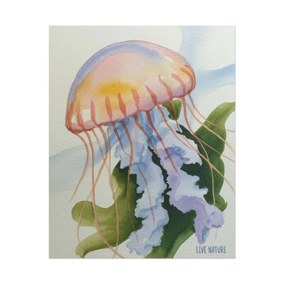 Jellyfish Watercolor Art Print 'Live Nature' Design