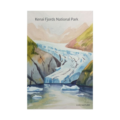 Kenai Fjords National Park Watercolor Poster Print