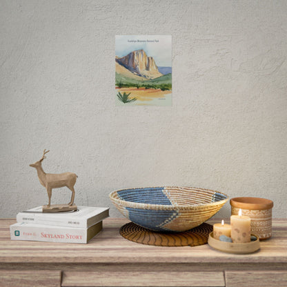 Guadalupe Mountains Watercolor Art Print Poster