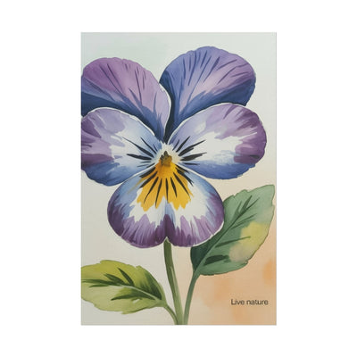 Purple Pansy Watercolor Poster Art Print - Live Nature