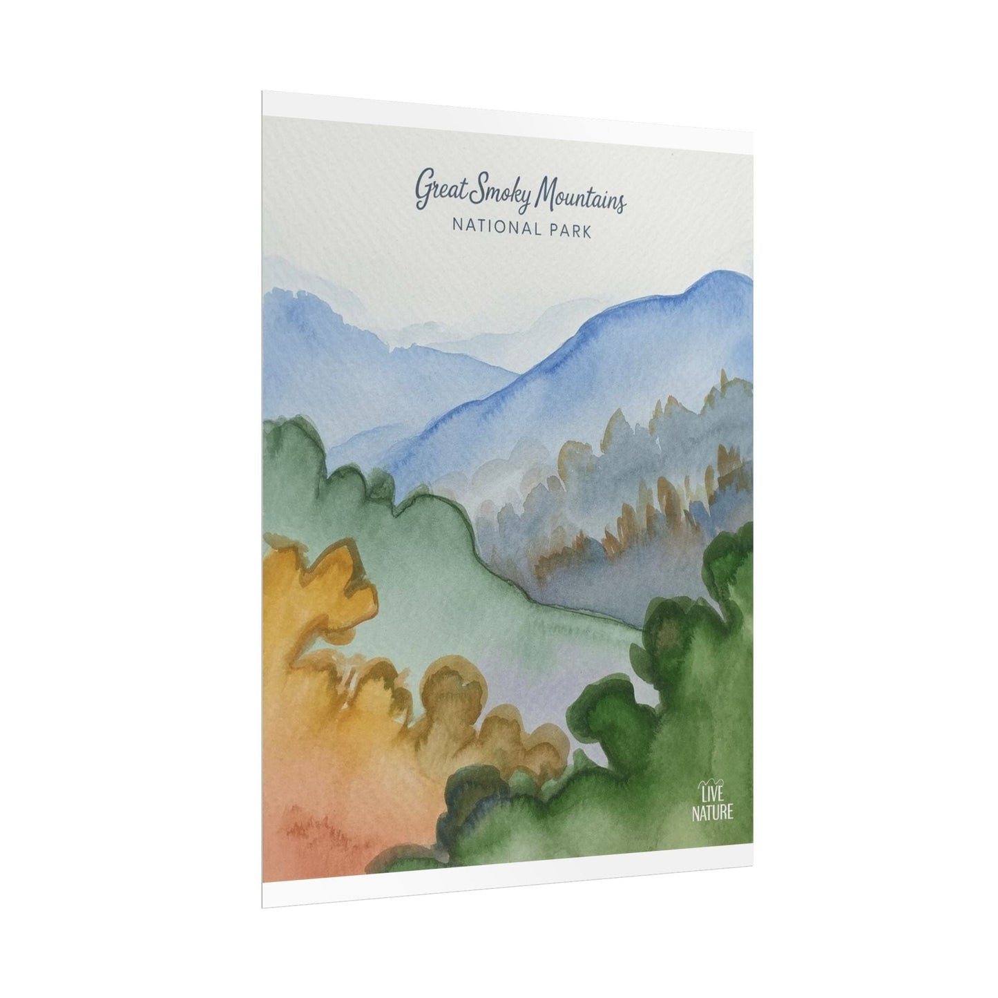 Great Smoky Mountains Watercolor Art Print Poster