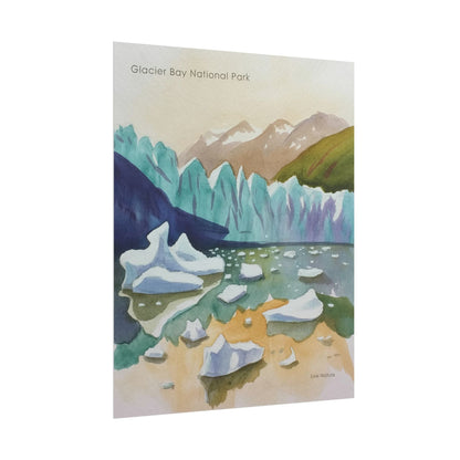 Glacier Bay National Park Watercolor Art Poster