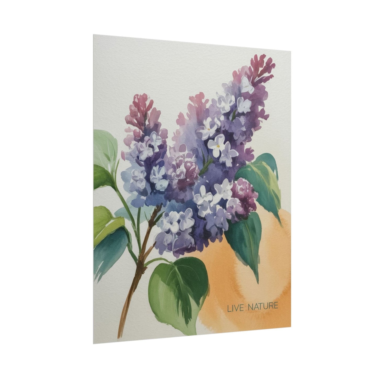 Lilac Blossom Watercolor Poster 'Live Nature' Design
