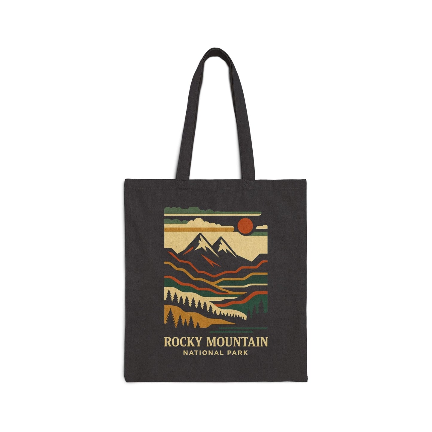 Cotton Canvas Tote Bag - rocky mountain (Front Only) - Cotton Canvas Tote Bag