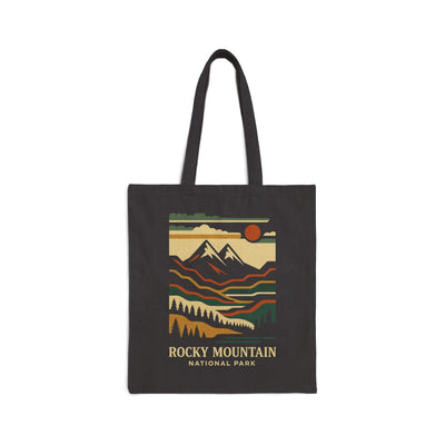 Cotton Canvas Tote Bag - rocky mountain (Front Only) - Cotton Canvas Tote Bag