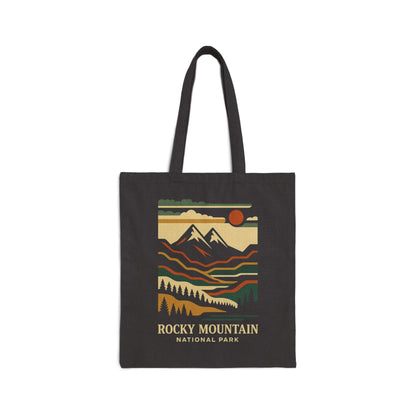 Cotton Canvas Tote Bag - rocky mountain (Front Only) - Cotton Canvas Tote Bag