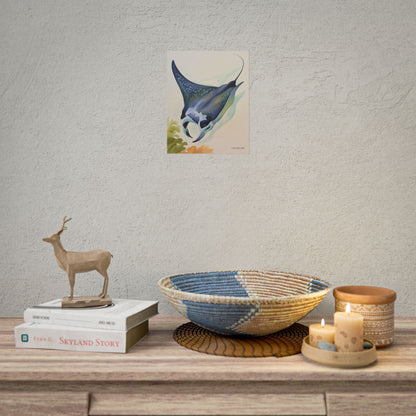 Manta Ray Watercolor Art Print 'Live Nature' Design