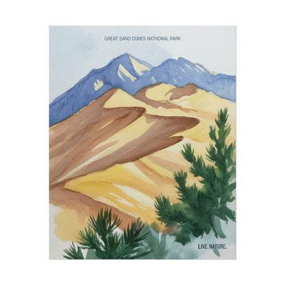 Great Sand Dunes National Park Watercolor Art Print