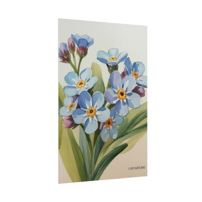 Alaska Forget-Me-Not Floral Watercolor Art Print
