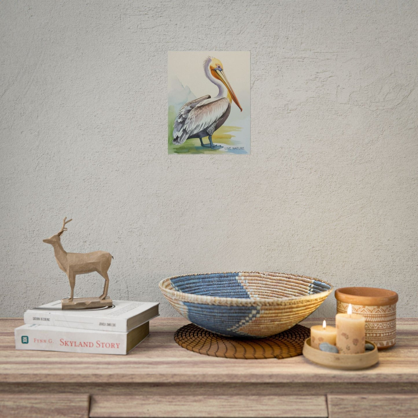 Pelican Watercolor Art Print 'Live Nature' Design