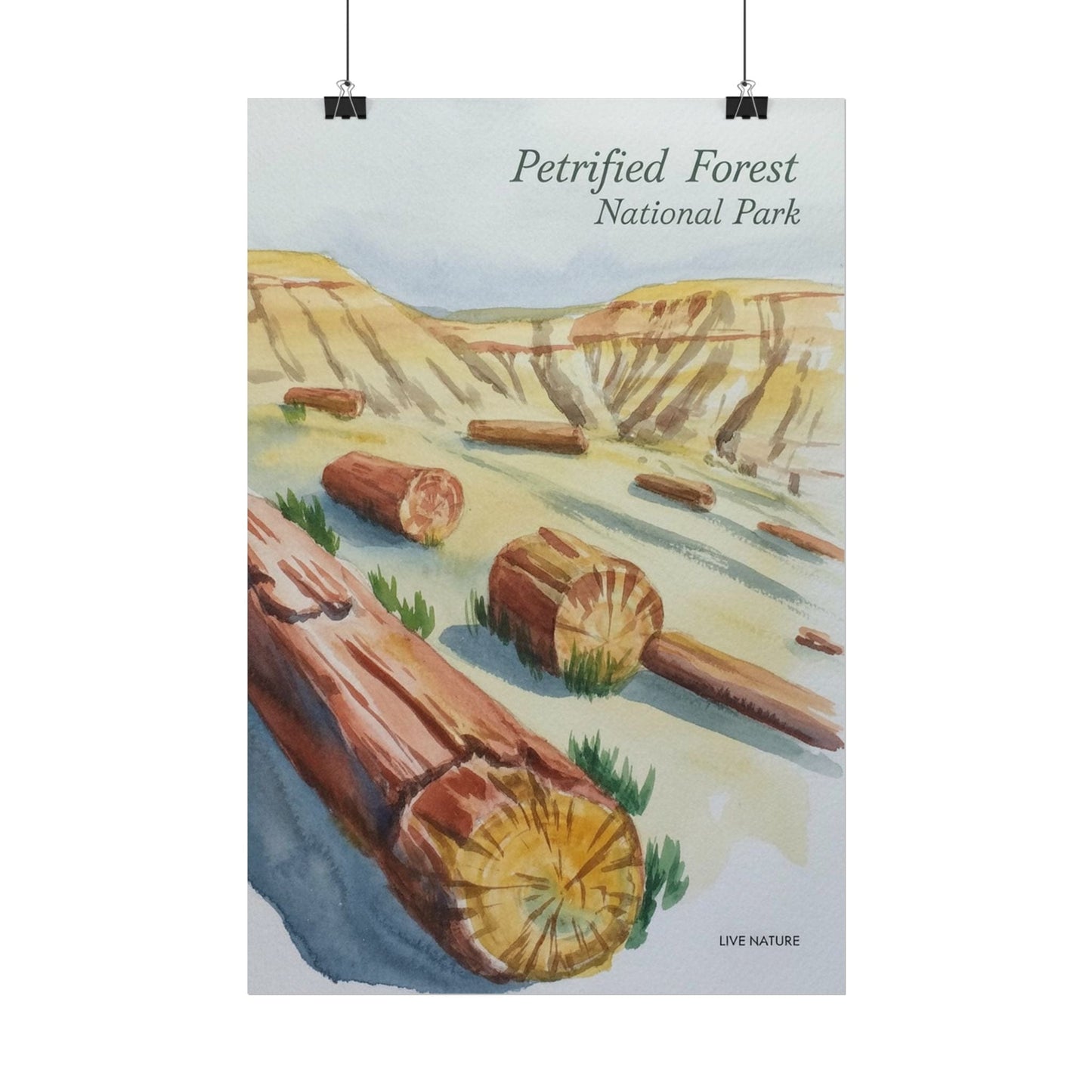 Petrified Forest National Park Watercolor Art Print