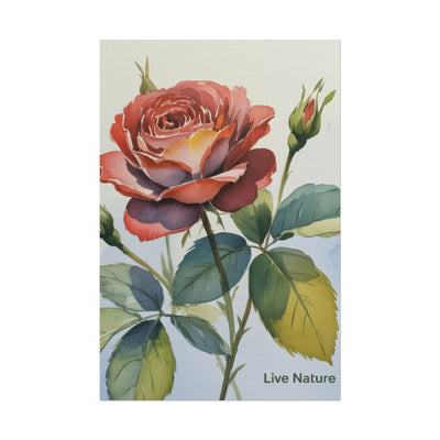 Live Nature Watercolor Rose Art Print Poster
