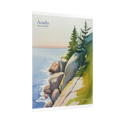 Acadia National Park Coastal Watercolor Art Print