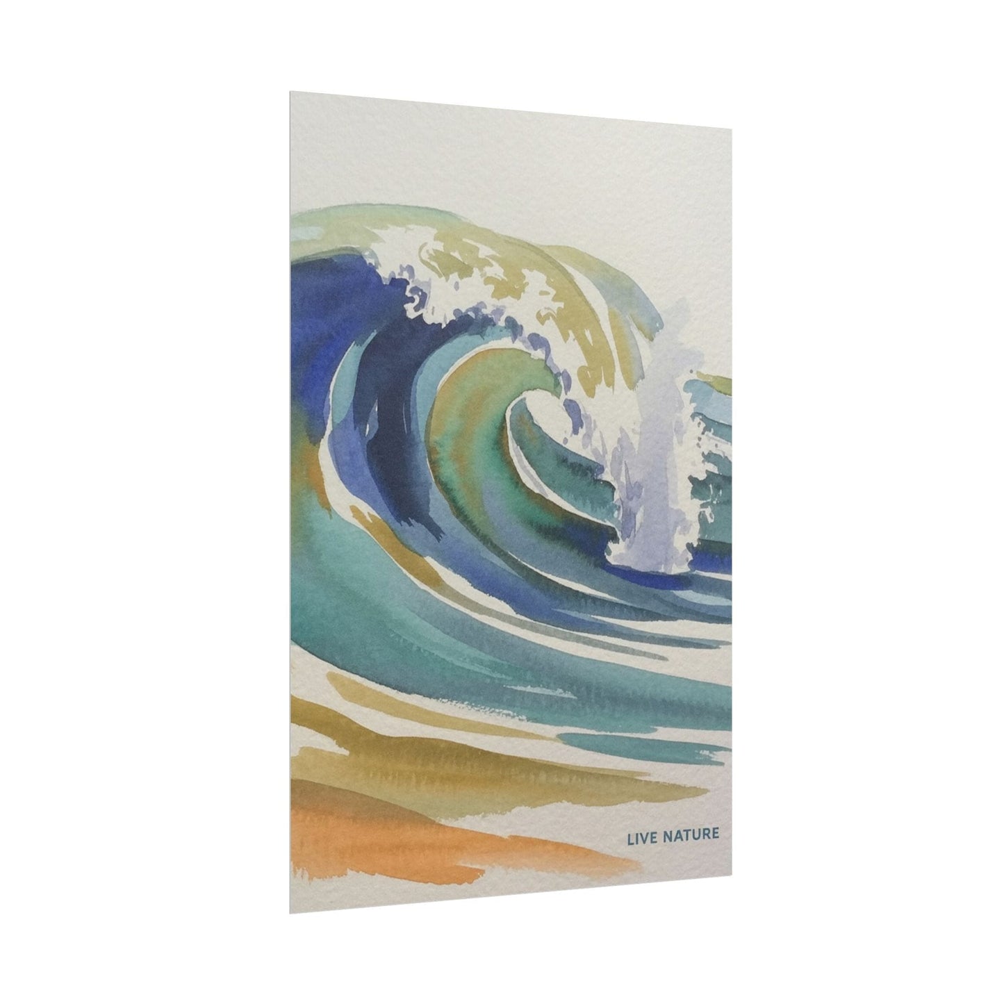 Wave Watercolor Art Print 'Live Nature' Design