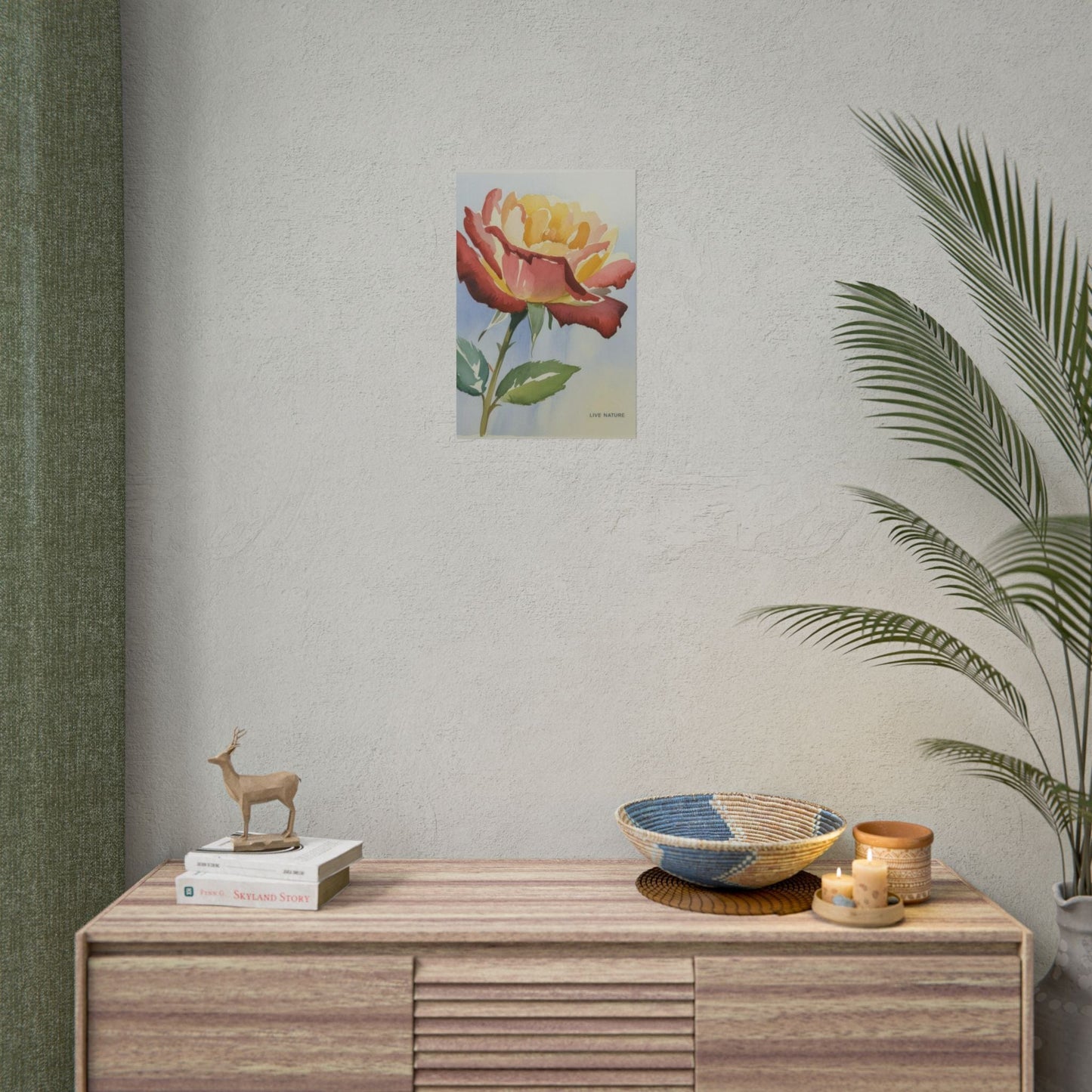New York State Rose Watercolor Art Print