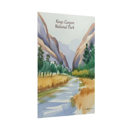 Kings Canyon National Park Watercolor Poster Print