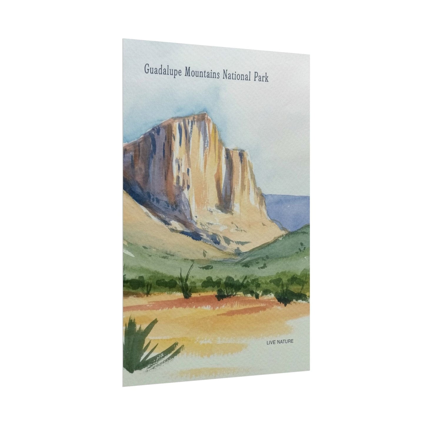 Guadalupe Mountains Watercolor Art Print Poster