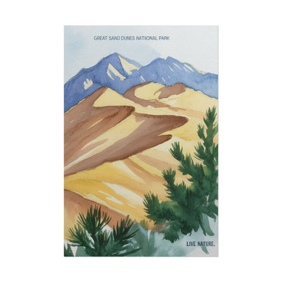 Great Sand Dunes National Park Watercolor Art Print